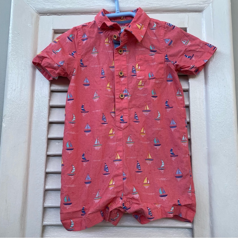Egg Susan Lazar sailboat Oscar Romper 6 months